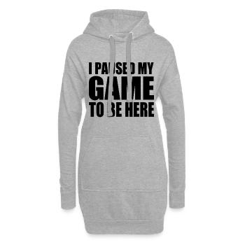 I PAUSED MY GAME TO BE HERE - Sweat-shirt à capuche long Femme - gris chiné - Devant