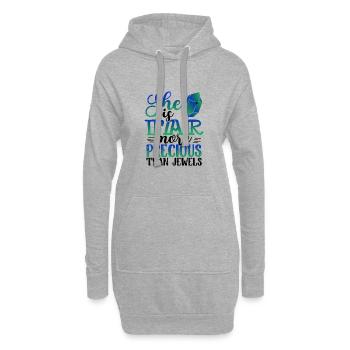 Inspirierend Sie ist viel wertvoller als - Hoodie-Kleid - Grau meliert - Vorne