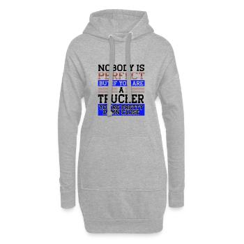 Trucker Gift Nobody Perfect Trucker Damn Close - Sweat-shirt à capuche long Femme - gris chiné - Devant