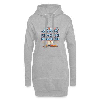 Lecture de livres Maître bibliothécaire Amateur de livres cadeaux - Sweat-shirt à capuche long Femme - gris chiné - Devant