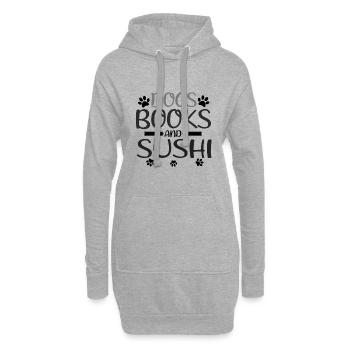 Sushi Fan Gift Dogs Livres et Sushi Dog Lover Cadeau - Sweat-shirt à capuche long Femme - gris chiné - Devant