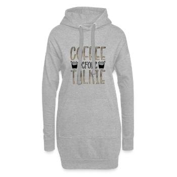 Cadeaux de buveur de café drôle de café avant le talkie - Sweat-shirt à capuche long Femme - gris chiné - Devant