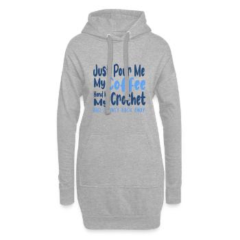 Pour Me Coffee Hand Me Crochet Back Away Coffee - Hoodie Dress - heather grey - Front