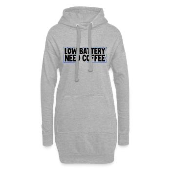 Kaffee Liebhaber Geschenk Niedrige Batterie Brauchen Kaffee Kaffee - Hoodie-Kleid - Grau meliert - Vorne