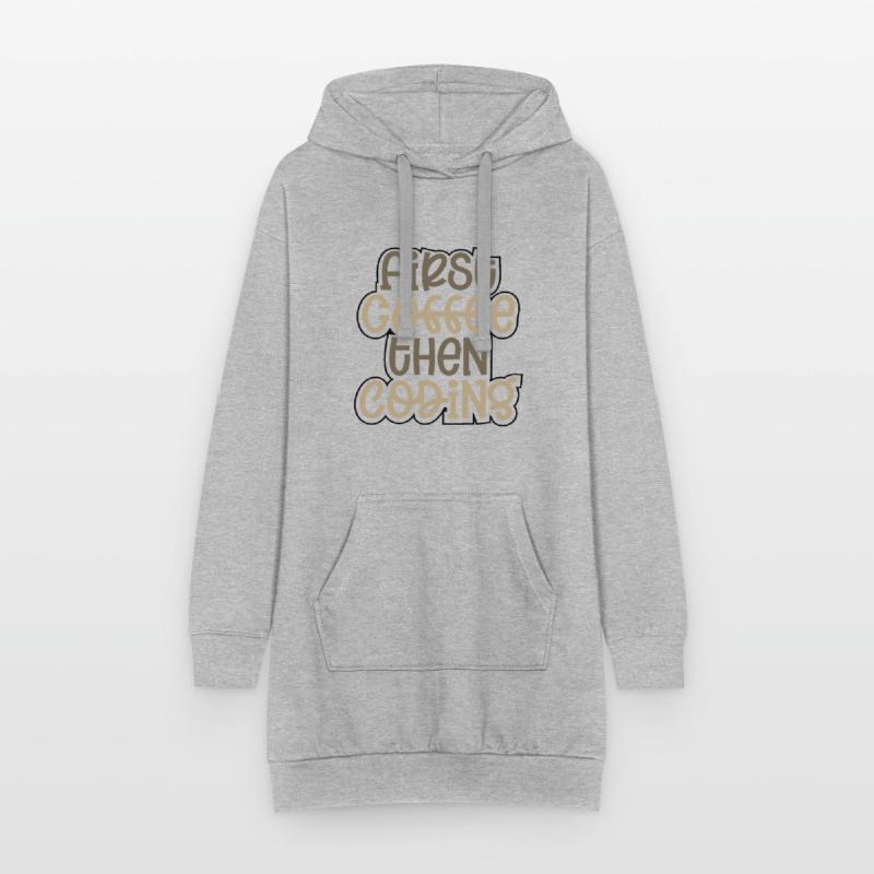 Coder Geschenk zuerst Kaffee dann Codierung Geschenkideen Hoodie-Kleid