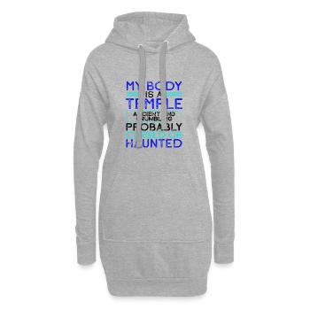 Sarkastische Geschenkkörper ist ein Tempel, der alt zerbröckelt - Hoodie-Kleid - Grau meliert - Vorne