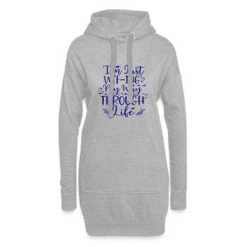 Cadeau sarcastique juste WTF ing mon chemin à travers la vie - Sweat-shirt à capuche long Femme - gris chiné - Devant