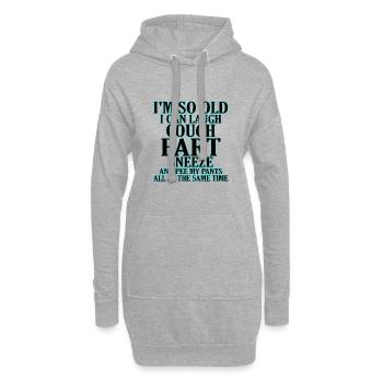 Sarkastisch so alt Husten Furz Niesen Pisse Hose Same - Hoodie-Kleid - Grau meliert - Vorne