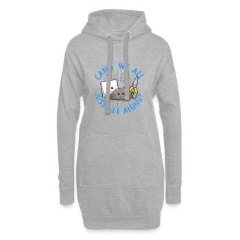 Können wir nicht alle einfach mit Steinpapierscheren auskommen - Hoodie-Kleid - Grau meliert - Vorne