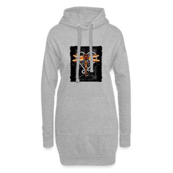 Steampunk Dragonfly Vintage Gears Goth Geschenk - Hoodie-Kleid - Grau meliert - Vorne