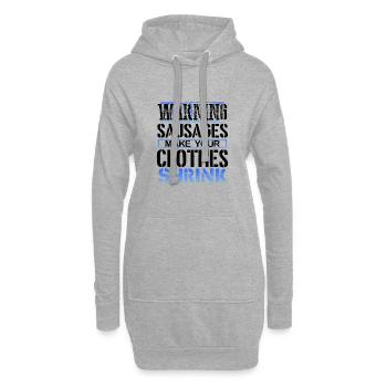 Saucisses Cadeaux Avertissement Saucisses Faire des vêtements - Sweat-shirt à capuche long Femme - gris chiné - Devant