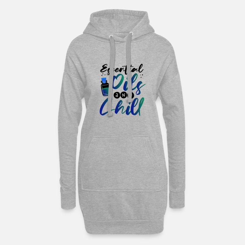 Ätherische Öle und ätherische Kälteöle - Hoodie-Kleid - Grau meliert