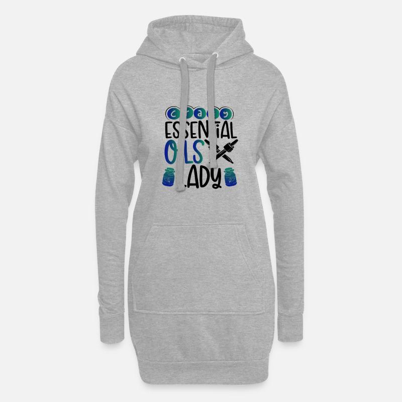 Verrückte ätherische Öle Lady Geschenke Ätherische Öle - Hoodie-Kleid - Grau meliert
