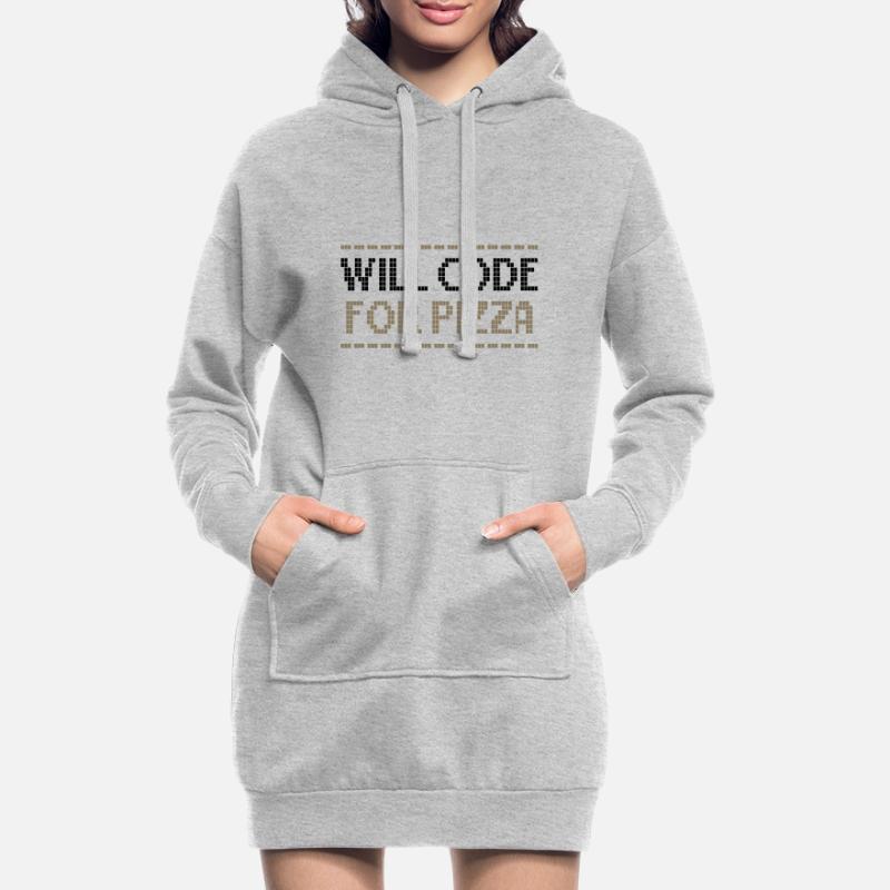 Computer Coding Will Code for Pizza Programmer Hoodie Dress
