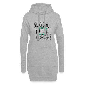 Crochet Cadeau Crocheting Cure pour tout - Sweat-shirt à capuche long Femme - gris chiné - Devant