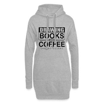 Cadeau artistique Amour Dessin Livres Artiste de café - Sweat-shirt à capuche long Femme - gris chiné - Devant