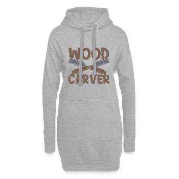 Sculpteur sur bois Bois croisé Outils de menuiserie - Sweat-shirt à capuche long Femme - gris chiné - Devant