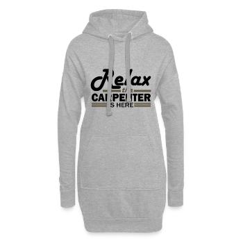 Menuiserie Humour Détendez-vous le charpentier est là - Sweat-shirt à capuche long Femme - gris chiné - Devant