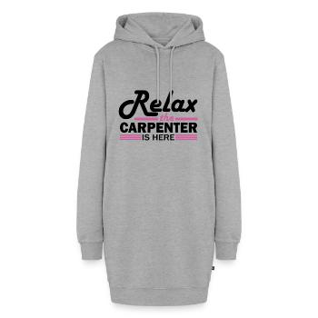 Menuiserie Humour Détendez-vous le charpentier est là - Sweat-shirt à capuche long Femme - gris chiné - Devant