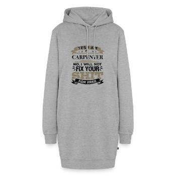 Schreiner: Nein, ich werde deine Scheiße nicht umsonst reparieren - Hoodie-Kleid - Grau meliert - Vorne