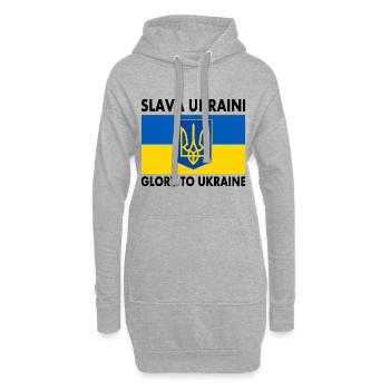 Slava ukraini - Hoodie-Kleid - Grau meliert - Vorne