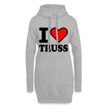 I love truss - Hoodie-Kleid - Grau meliert - Vorne