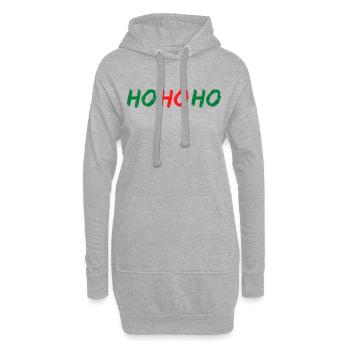 HO HO HO - Sweat-shirt à capuche long Femme - gris chiné - Devant