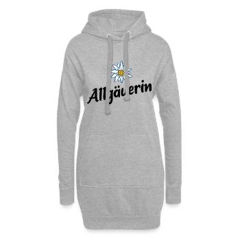 Allgäuerin - Alpen Edelweiß aus dem Allgäu - Hoodie-Kleid - Grau meliert - Vorne