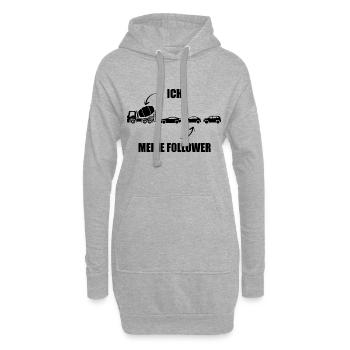 Ich und meine Follower - Betonmischer - Stau - Hoodie-Kleid - Grau meliert - Vorne