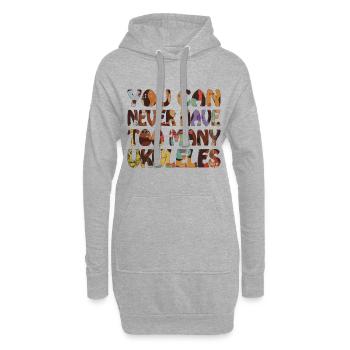 You can never have too many Ukuleles - Hoodie-Kleid - Grau meliert - Vorne