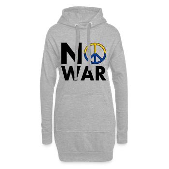 No war - Sweat-shirt à capuche long Femme - gris chiné - Devant