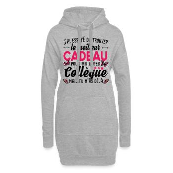 Collègue Collègues Femme T-shirt Mug Cadeau - Sweat-shirt à capuche long Femme - gris chiné - Devant
