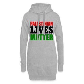 palestinian lives matter - Hoodie-Kleid - Grau meliert - Vorne