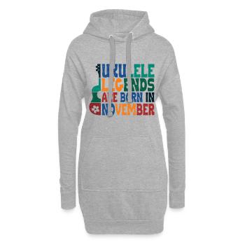 ukulele legends are born in November - Hoodie-Kleid - Grau meliert - Vorne