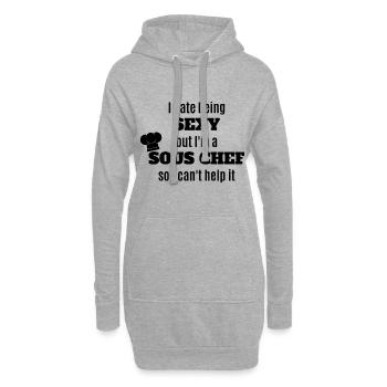 Chef Chef Sous-Chef Chef Gastronomie - Sweat-shirt à capuche long Femme - gris chiné - Devant