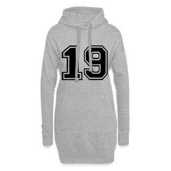 19 - Hoodie-Kleid - Grau meliert - Vorne