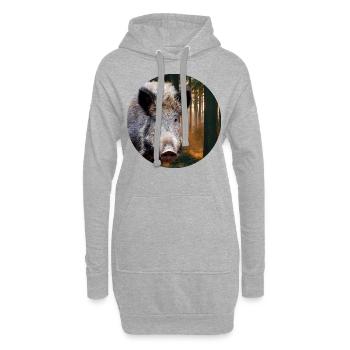 Chasse Chasseur Sanglier DEer Chasse - Sweat-shirt à capuche long Femme - gris chiné - Devant