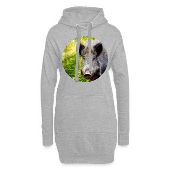 Chasse Chasseur Sanglier DEer Chasse - Sweat-shirt à capuche long Femme - gris chiné - Devant