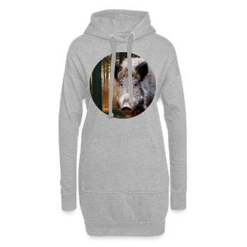 Chasse Chasseur Sanglier DEer Chasse - Sweat-shirt à capuche long Femme - gris chiné - Devant