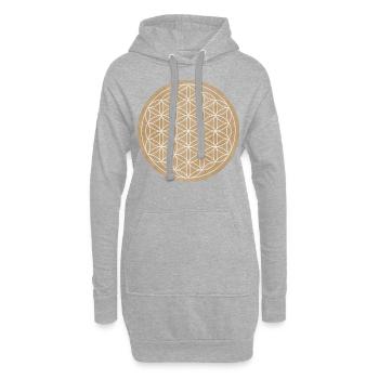 SYMBOLE - FLEUR DE VIE - ÉNERGIE POSITIVE - Sweat-shirt à capuche long Femme - gris chiné - Devant