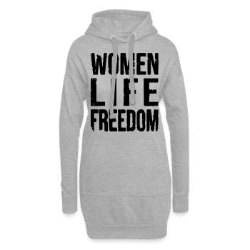 Women life freedom - Hoodie-Kleid - Grau meliert - Vorne