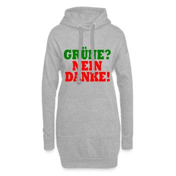 grüne nein danke - Hoodie-Kleid - Grau meliert - Vorne