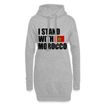 I stand with morocco - Sweat-shirt à capuche long Femme - gris chiné - Devant