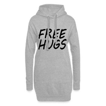 Free hugs - Hoodie-Kleid - Grau meliert - Vorne