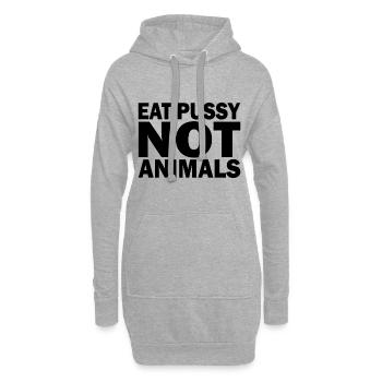 Eat pussy not animals - Hoodie-Kleid - Grau meliert - Vorne