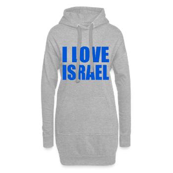 I love israel - Hoodie-Kleid - Grau meliert - Vorne