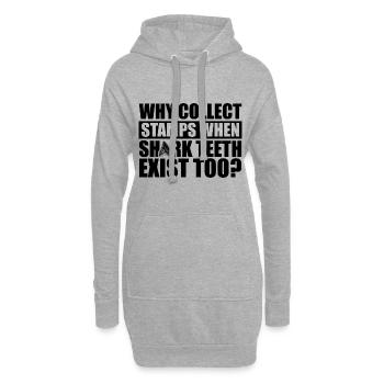 Haifischzähne sammeln - Hoodie-Kleid - Grau meliert - Vorne