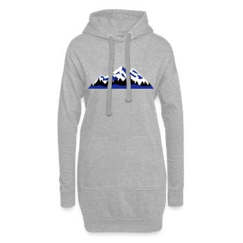 mountains, winter, landscape - Sweat-shirt à capuche long Femme - gris chiné - Devant