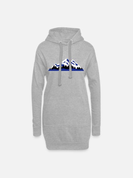 Berge, Winter, Alpen, Lanschaft - Hoodie-Kleid - Grau meliert