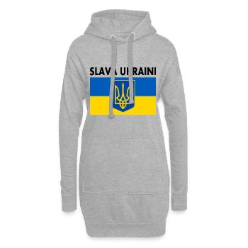 Ukraine - Sweat-shirt à capuche long Femme - gris chiné - Devant
